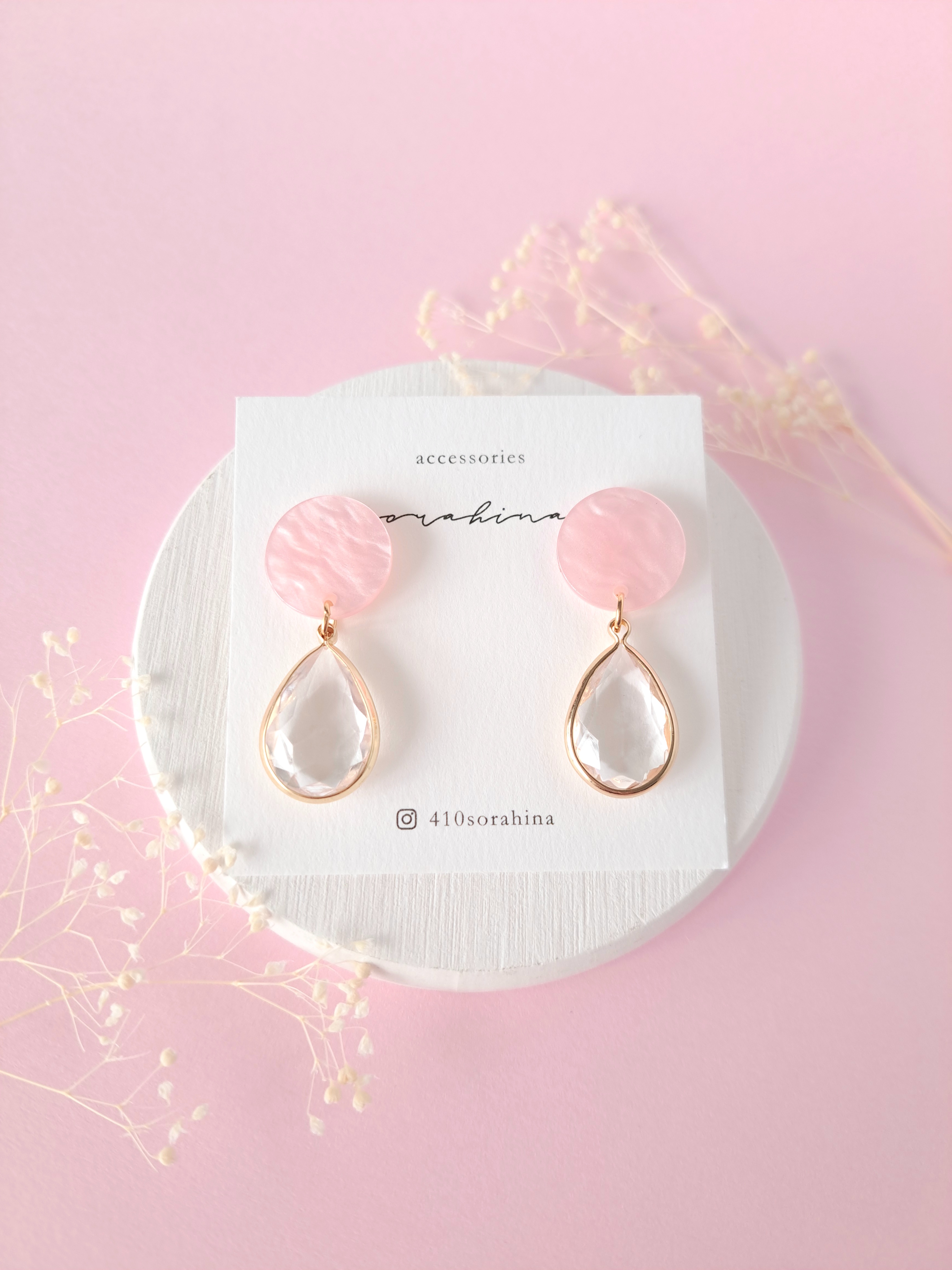 ★★c『 色 - vitamin color - 』　夏　透明　ピンク　大ぶり　ゆらゆら揺れる　大ぶりモード